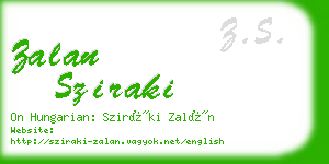 zalan sziraki business card